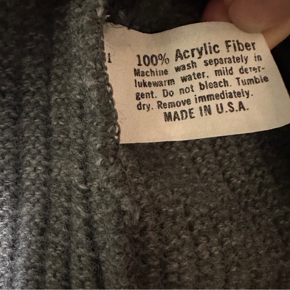 Vintage Turtleneck Sweater House Full Zip Sweater Charcoal Mens M Made In USA - Picture 7 of 16